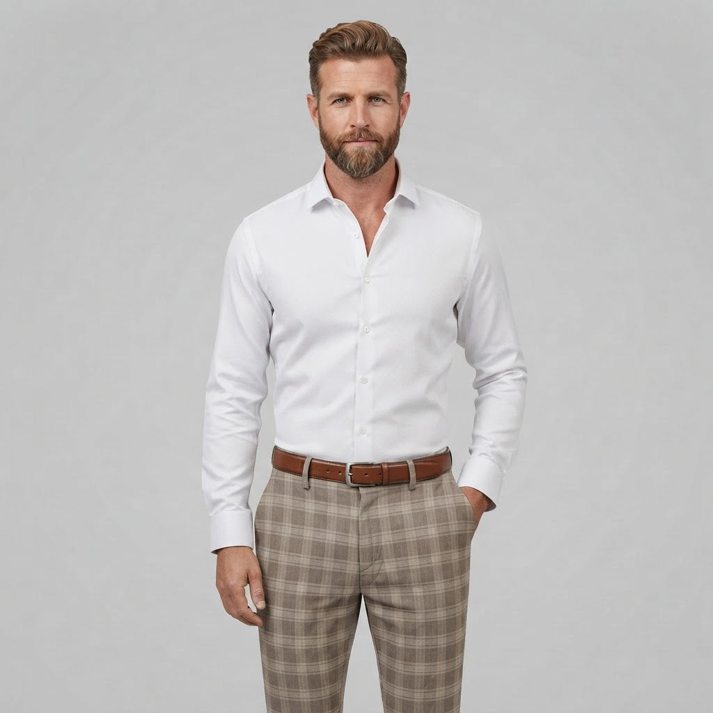 Oskar | Men's Checkered Chino Trousers