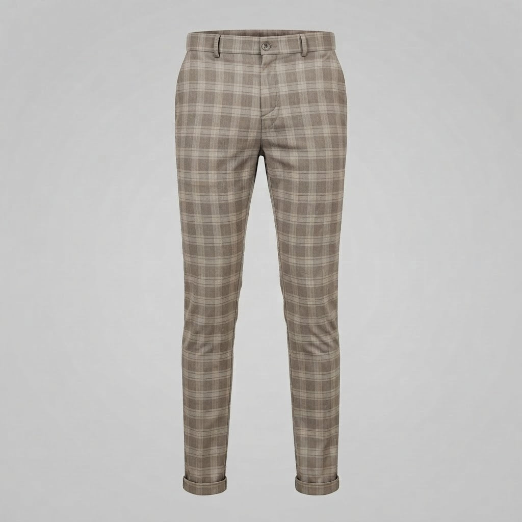 Oskar | Men's Checkered Chino Trousers