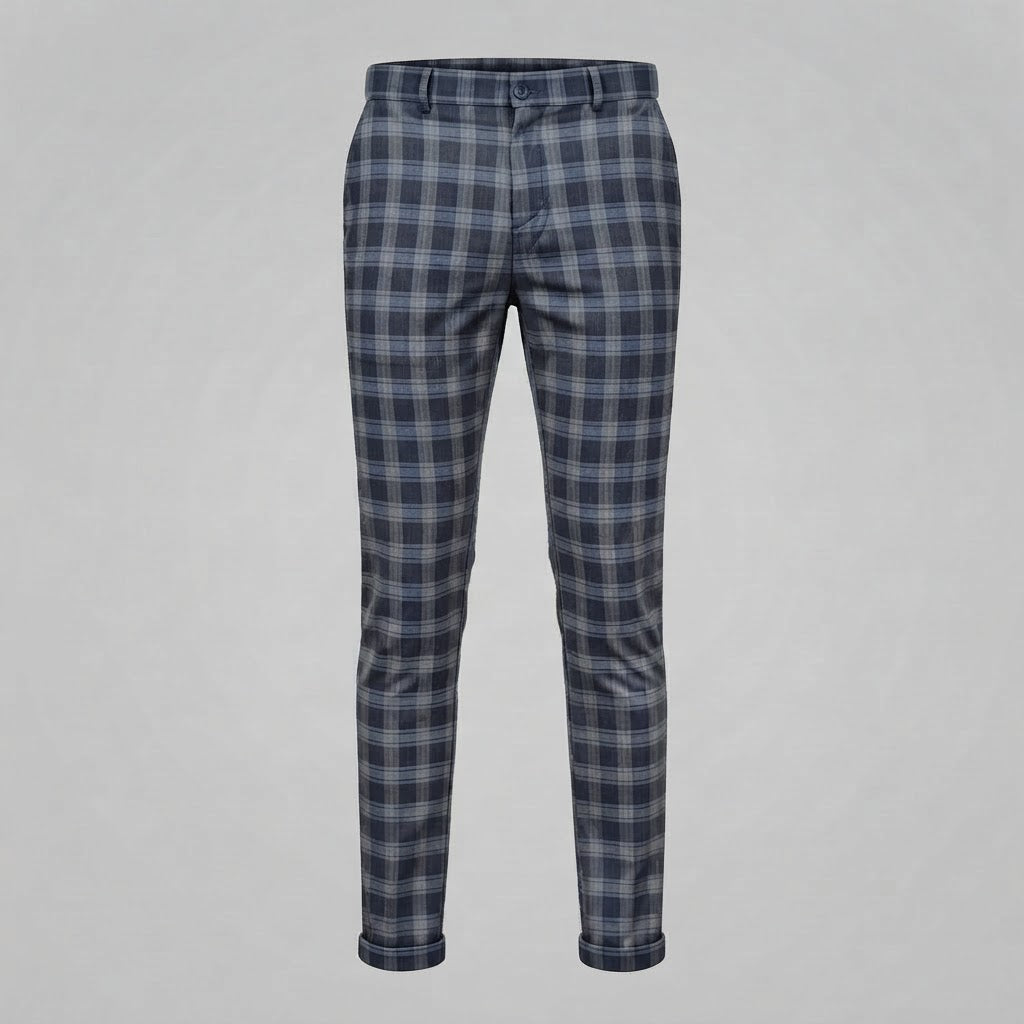 Oskar | Men's Checkered Chino Trousers