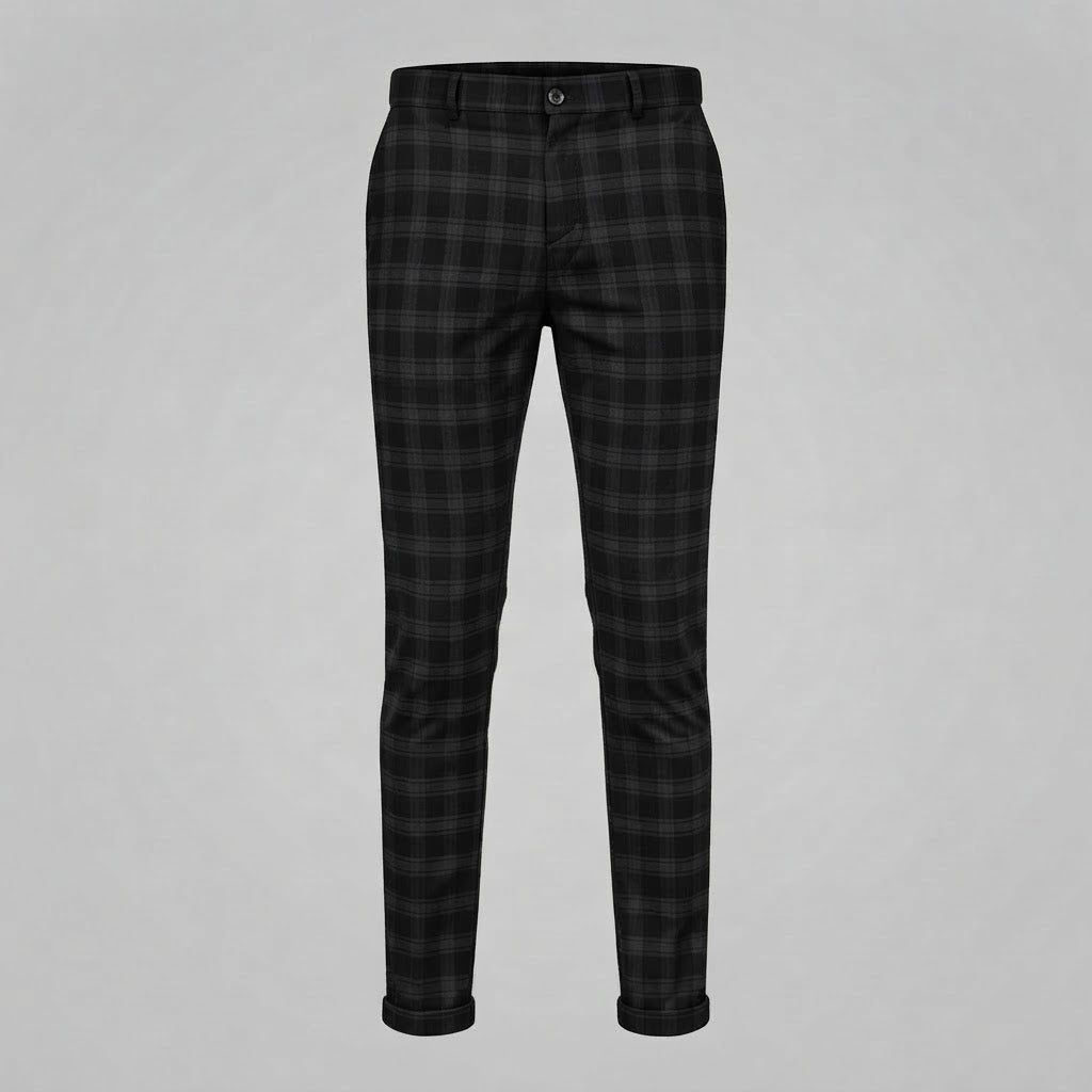 Oskar | Men's Checkered Chino Trousers