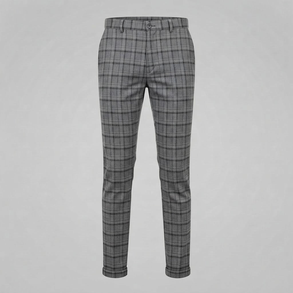 Oskar | Men's Checkered Chino Trousers