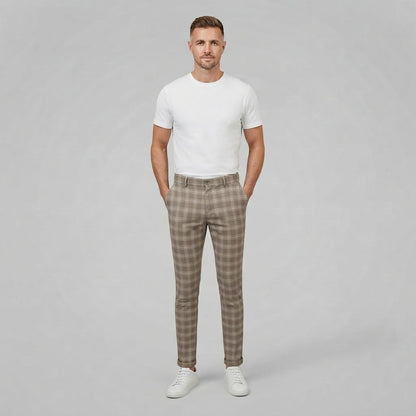 Oskar | Men's Checkered Chino Trousers