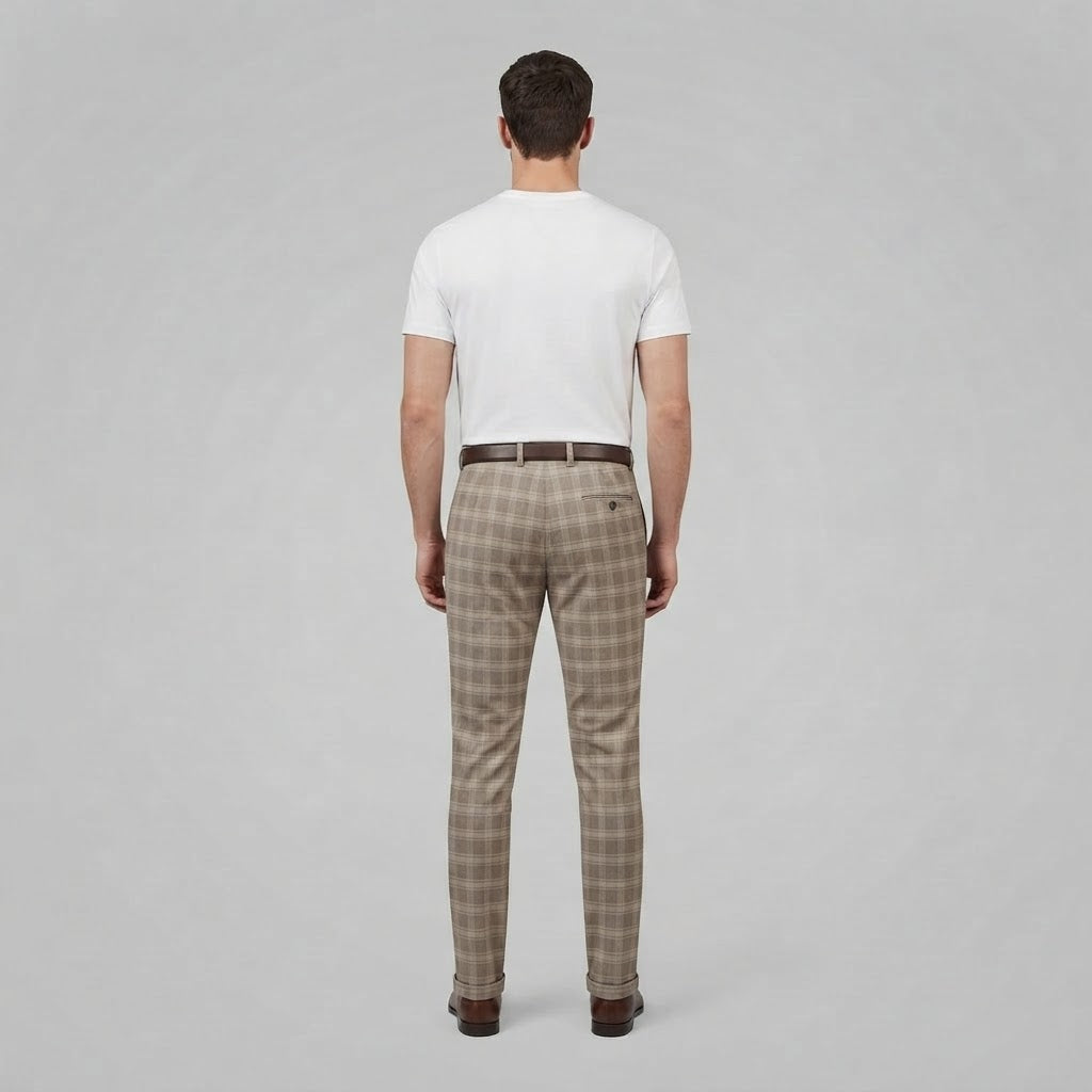 Oskar | Men's Checkered Chino Trousers